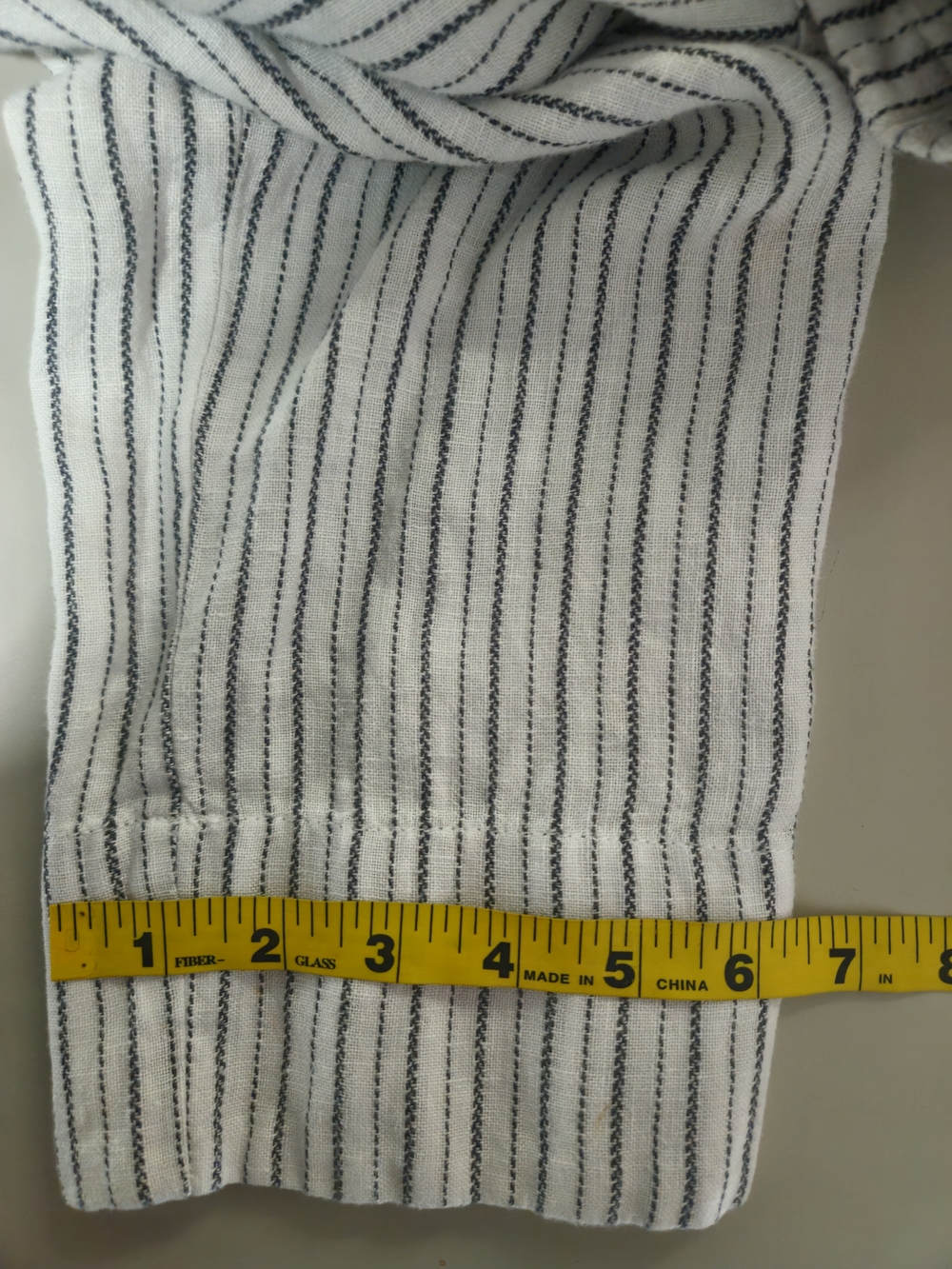 Athleta White Cropped Pinstripe Drawstring Pants Size 8 100% Linen. - Picture 9 of 9